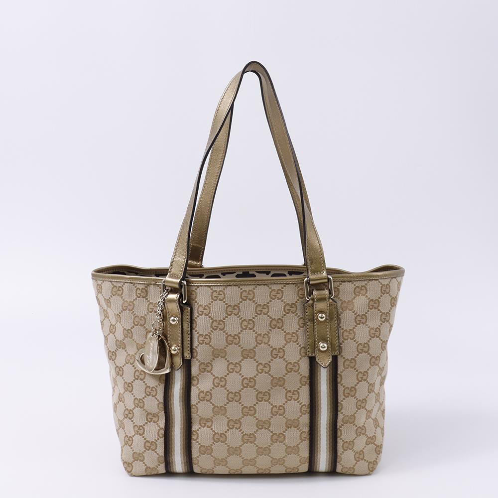 GUCCI シェリー GGキャンバス トートバッグ ベージュ/ゴールド 139260