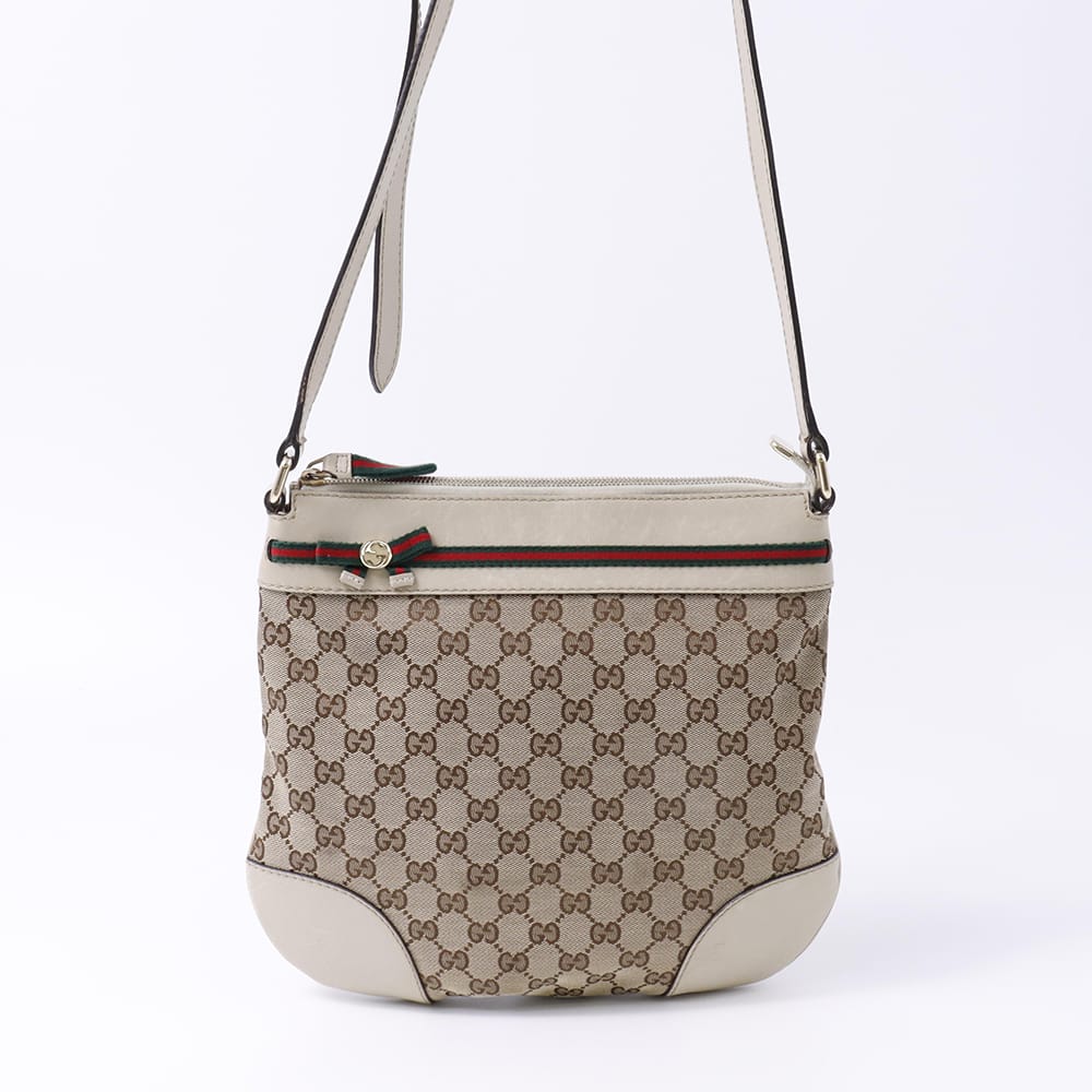 GUCCI ショルダーバッグ ベージュ/ホワイト