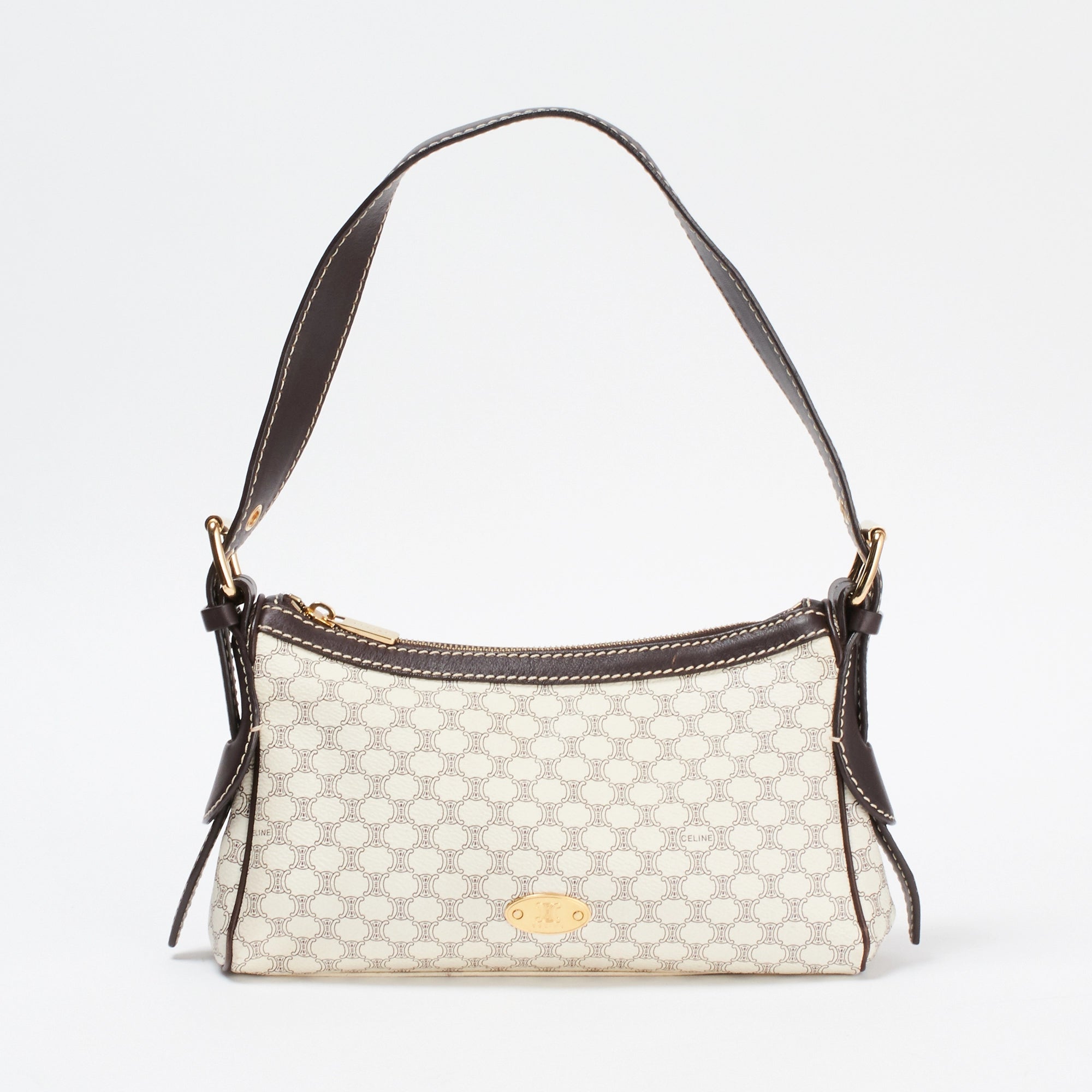 CELINE/セリーヌ】ホワイトマカダム ワンショルダーバッグ CELINE/セリーヌ】ホワイトマカダム ワンショルダーバッグ