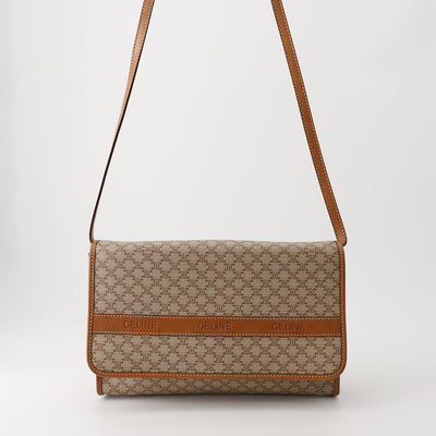 CELINE マカダム柄 ショルダー ベージュ/ブラウン PVC Leather