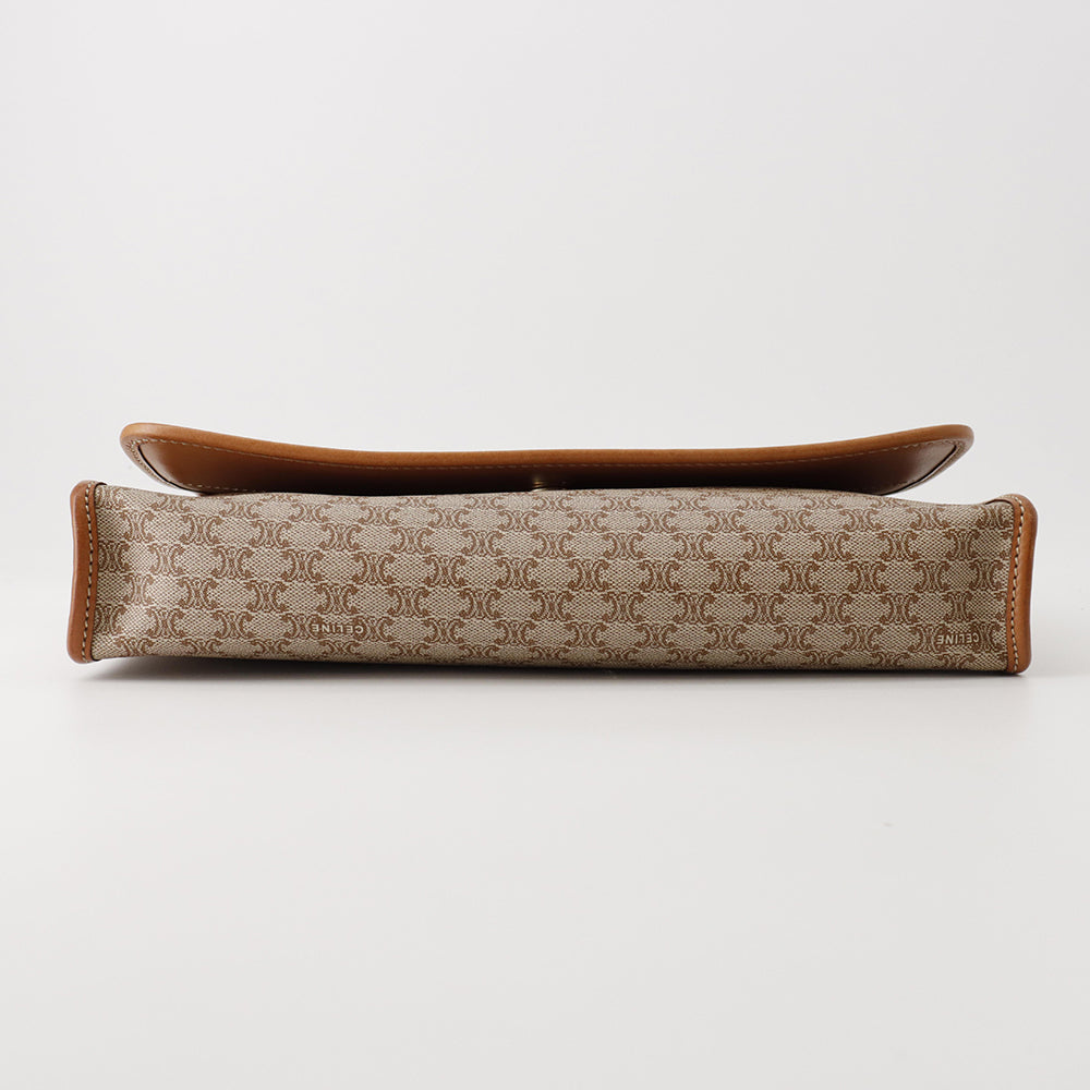 CELINE マカダム柄 ショルダー ベージュ/ブラウン PVC Leather