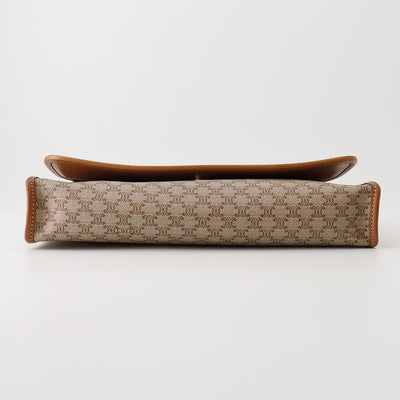 CELINE マカダム柄 ショルダー ベージュ/ブラウン PVC Leather