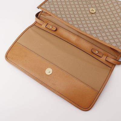 CELINE マカダム柄 ショルダー ベージュ/ブラウン PVC Leather