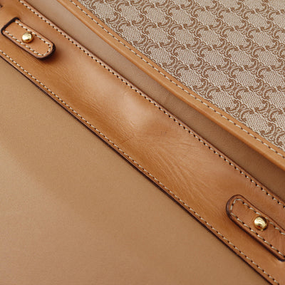 CELINE マカダム柄 ショルダー ベージュ/ブラウン PVC Leather