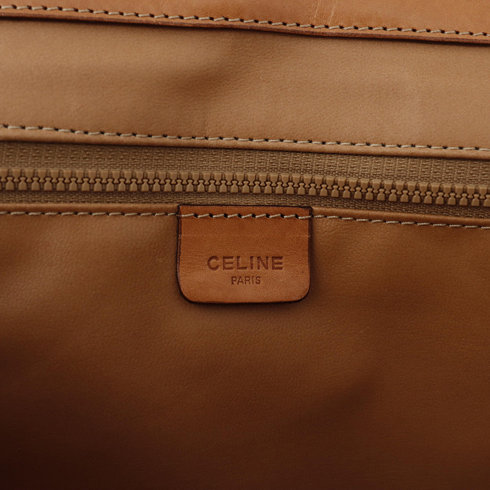 CELINE マカダム柄 ショルダー ベージュ/ブラウン PVC Leather