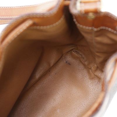 CELINE マカダム柄 巾着 ショルダーバッグ ポーチ付 ブラウン PVC