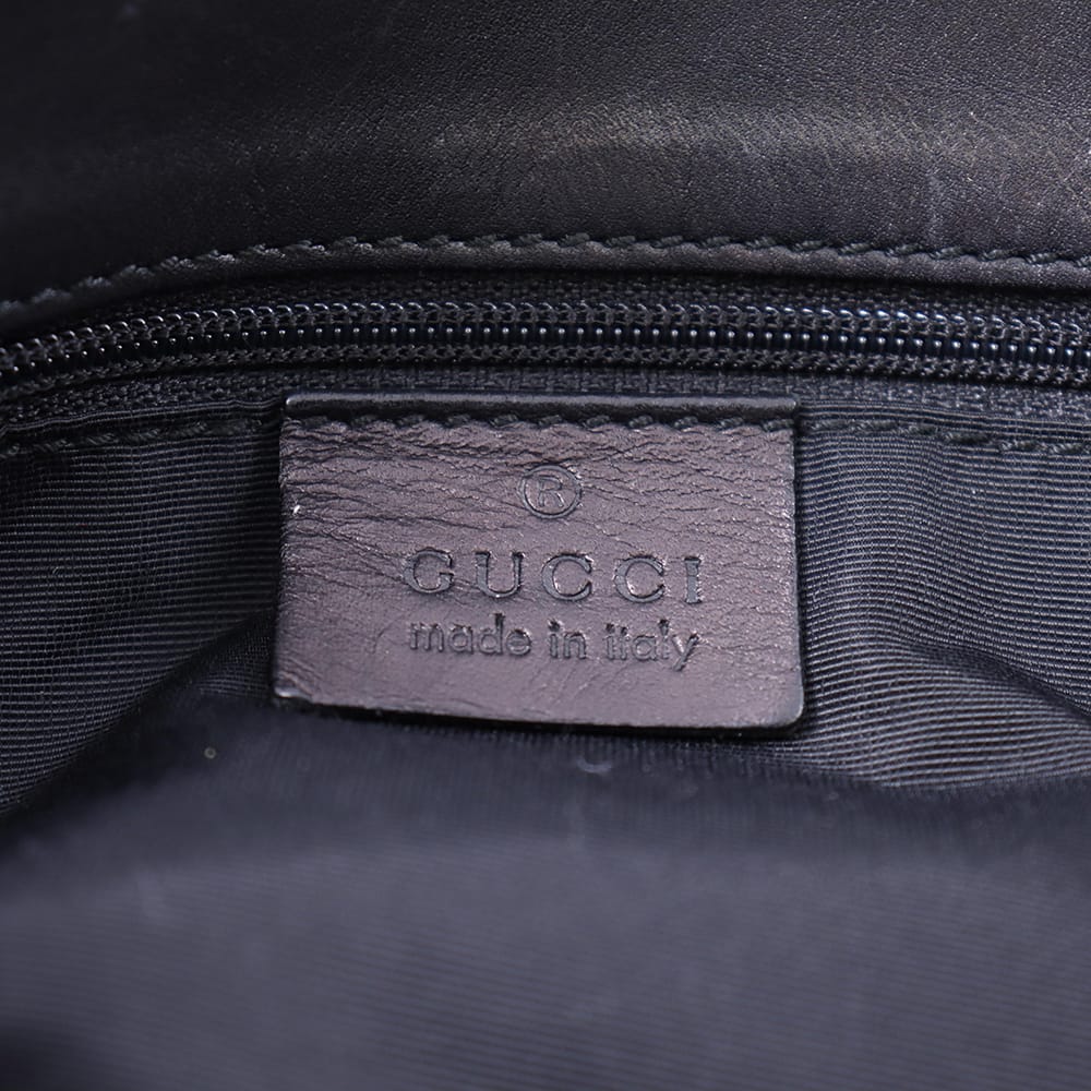 GUCCI GGキャンバス トートバッグ 黒/グレー 31244 Canvas Leather