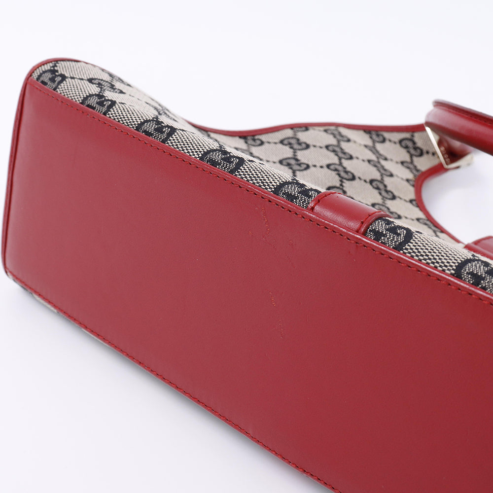 GUCCI ジャッキー ハンドバッグ ベージュ/レッド 002 1068 2404 Canvas