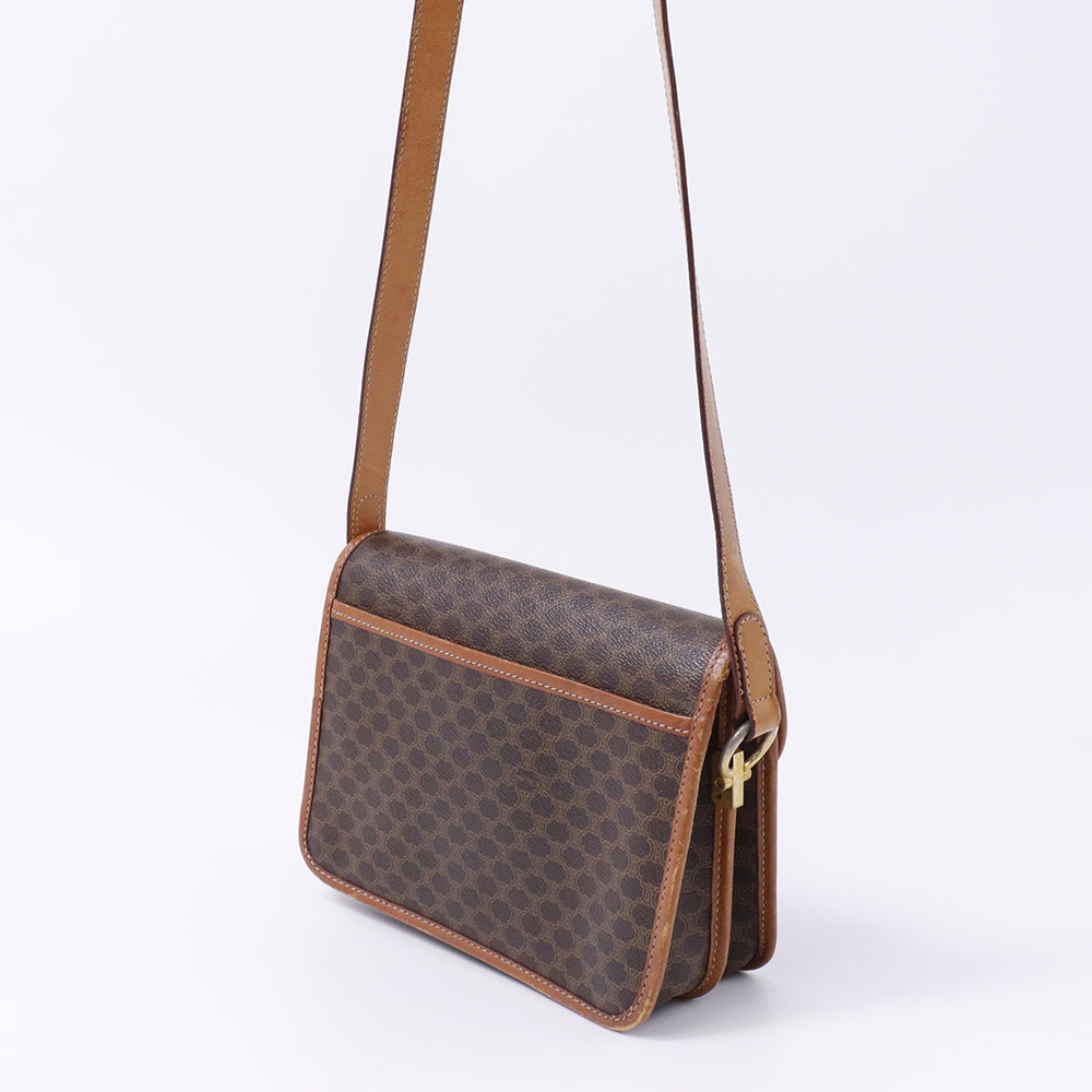 CELINE マカダム柄 ショルダー ブラウン PVC  Leather