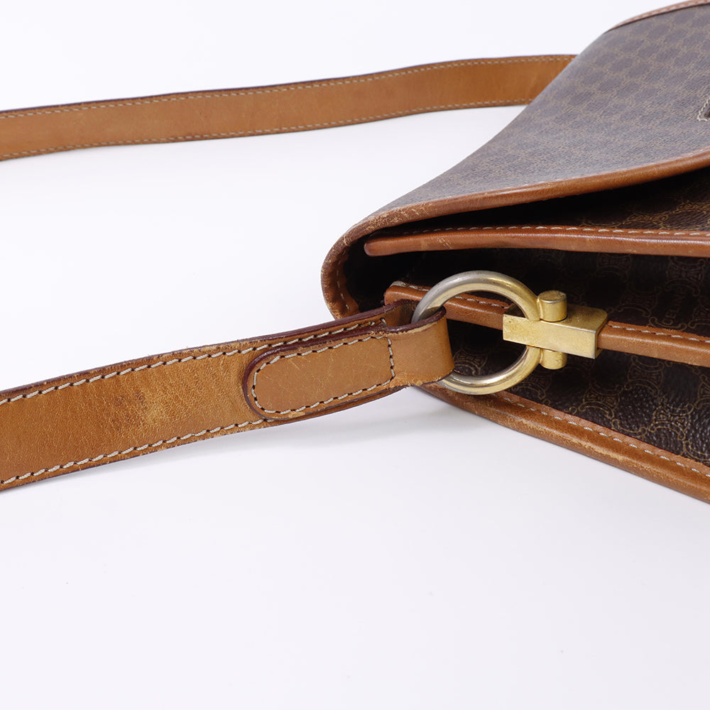 CELINE マカダム柄 ショルダー ブラウン PVC  Leather