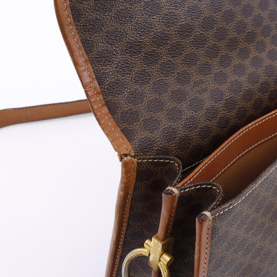 CELINE マカダム柄 ショルダー ブラウン PVC  Leather