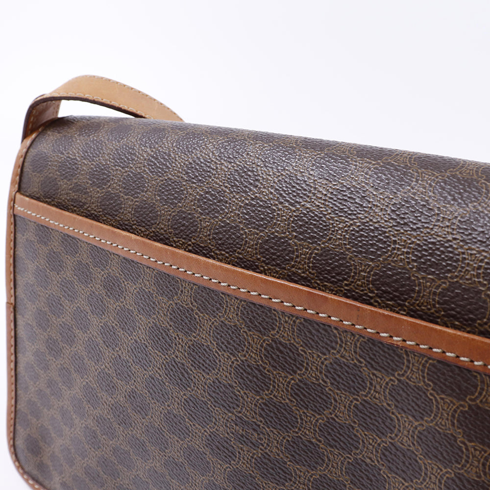 CELINE マカダム柄 ショルダー ブラウン PVC  Leather