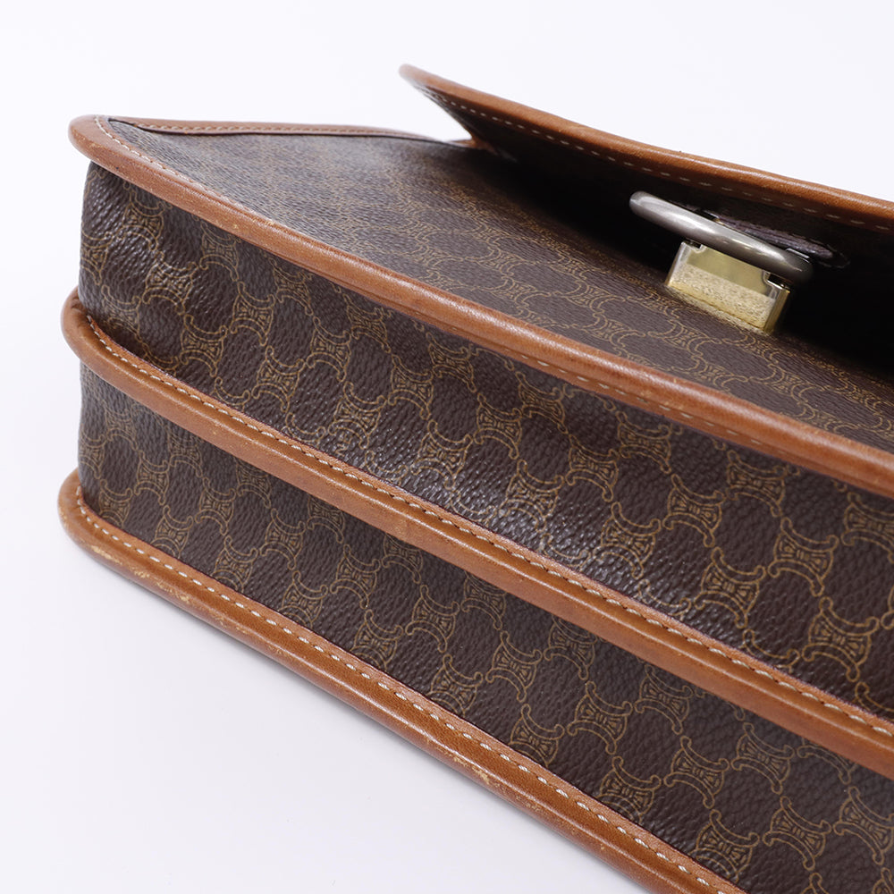 CELINE マカダム柄 ショルダー ブラウン PVC  Leather