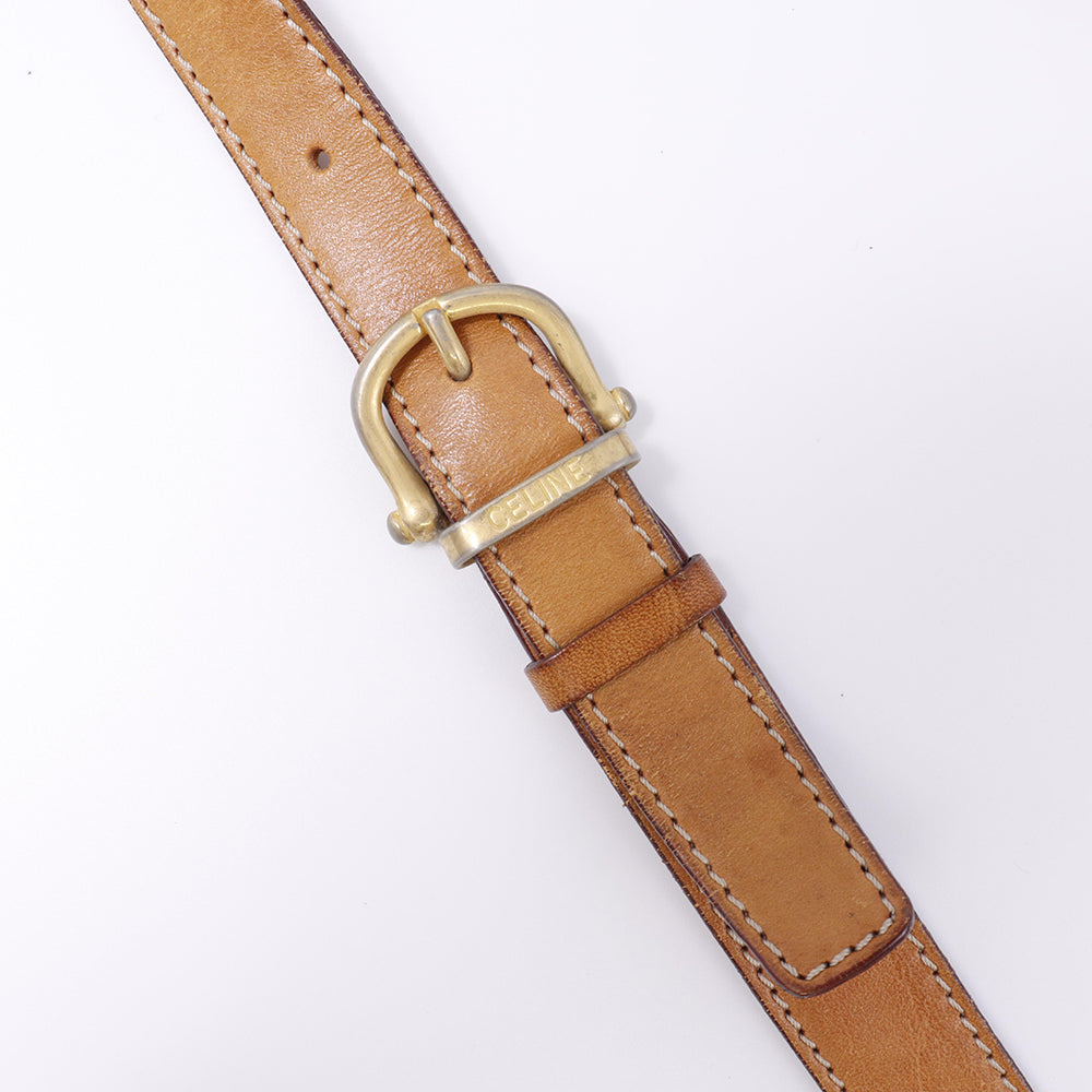 CELINE マカダム柄 ショルダー ブラウン PVC  Leather