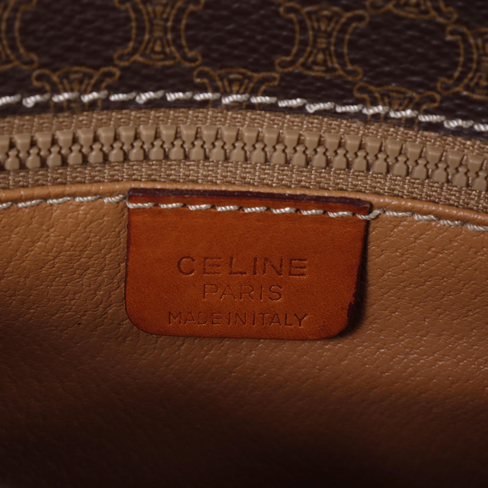 CELINE マカダム柄 ショルダー ブラウン PVC  Leather