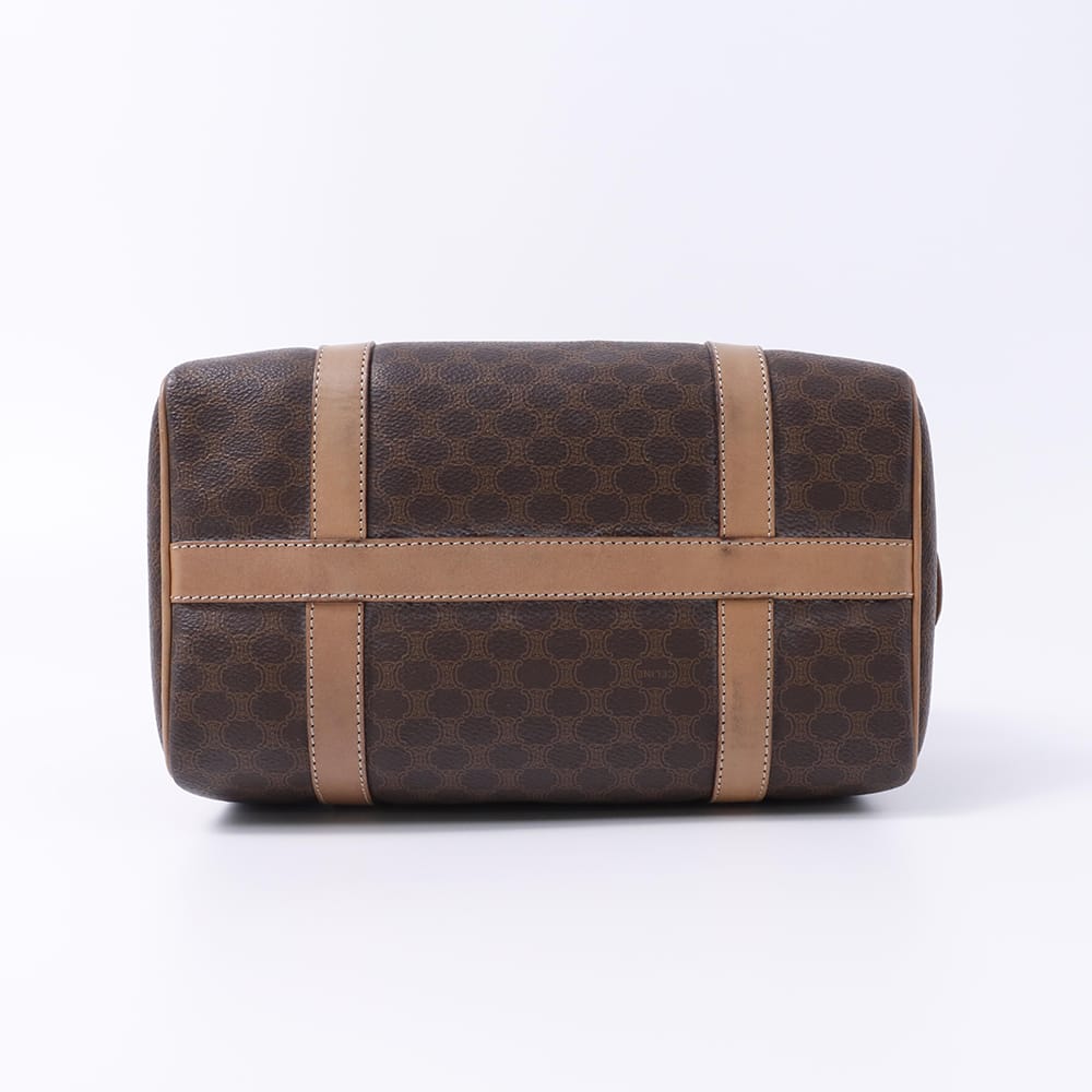 CELINE マカダム ミニボストンバッグ ブラウン PVC Leather