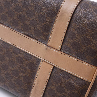 CELINE マカダム ミニボストンバッグ ブラウン PVC Leather