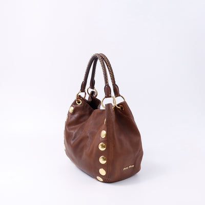 MIUMIU ハンドバッグ ブラウン Leather
