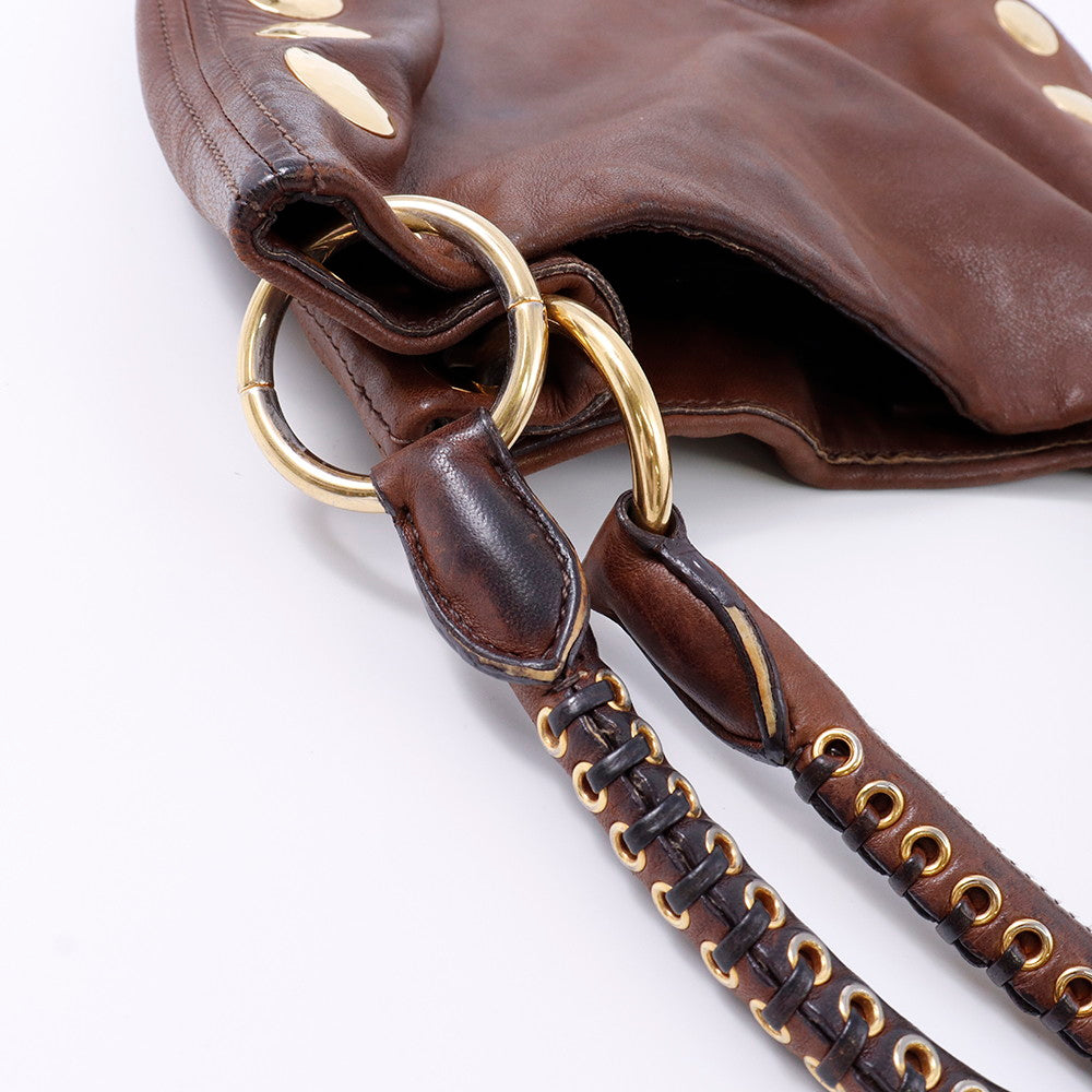 MIUMIU ハンドバッグ ブラウン Leather