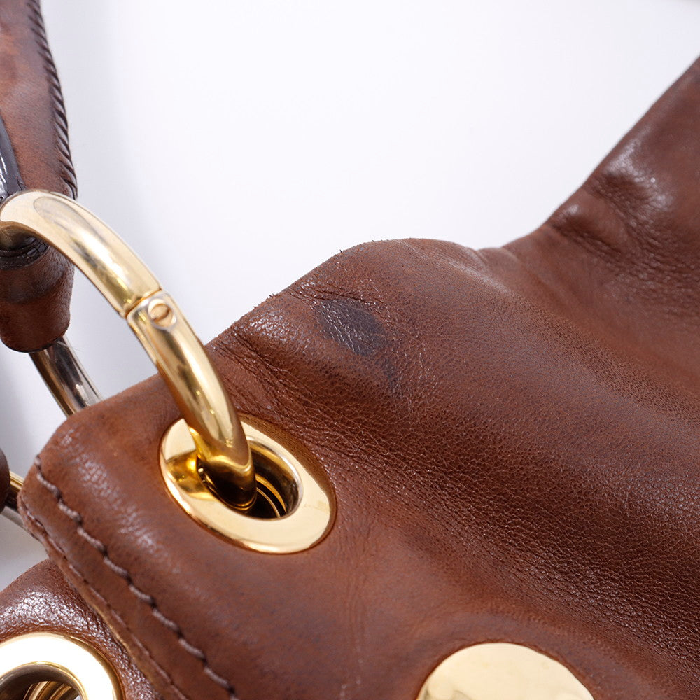 MIUMIU ハンドバッグ ブラウン Leather