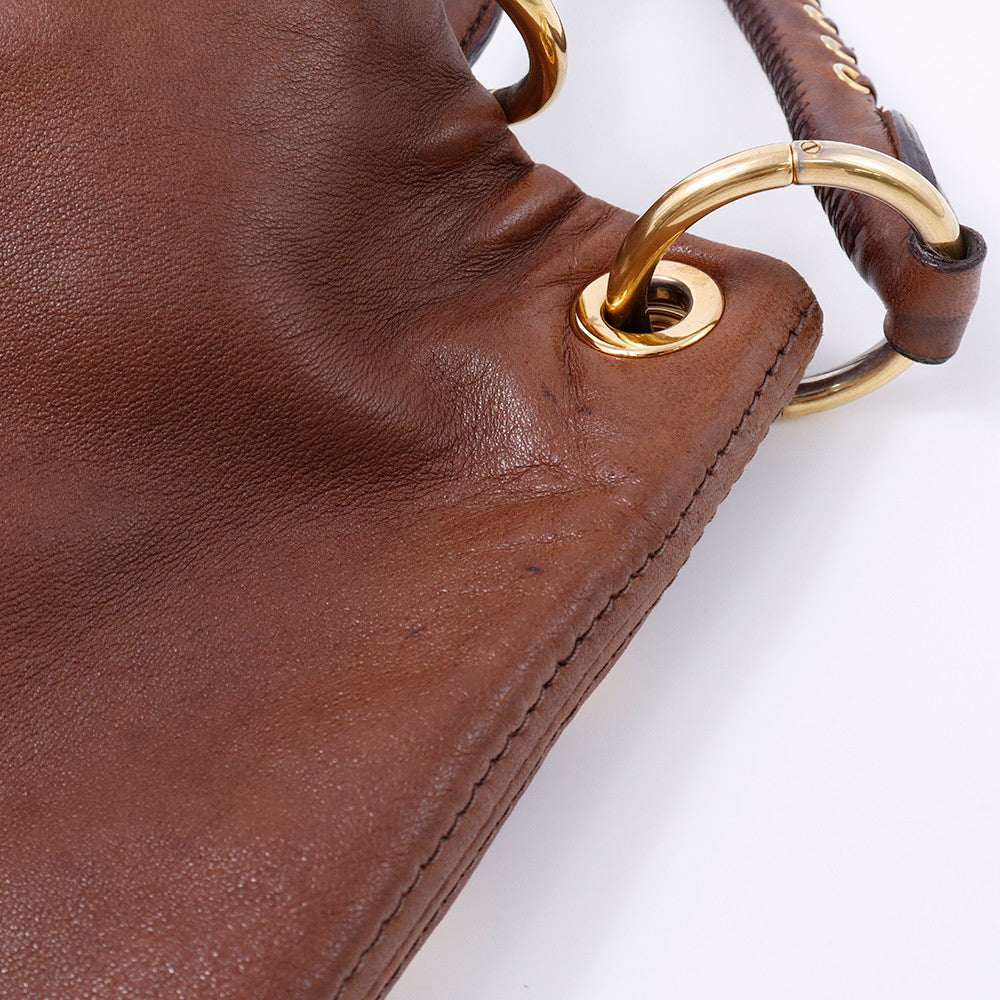 MIUMIU ハンドバッグ ブラウン Leather
