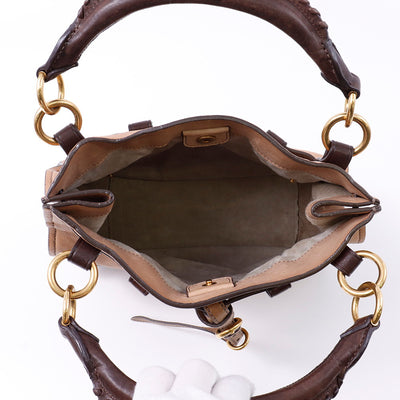 MIUMIU 2WAYトートバッグ ベージュ/ブラウン Leather