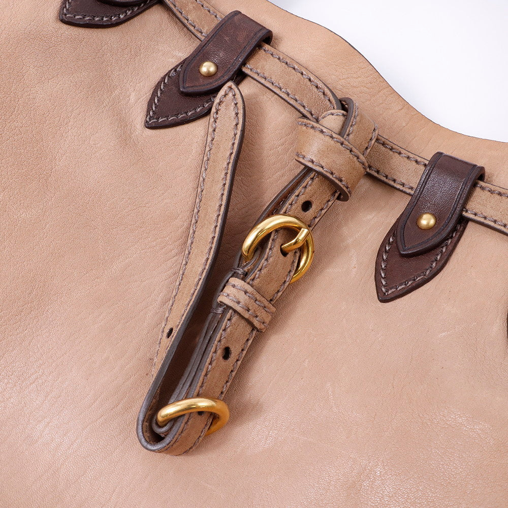 MIUMIU 2WAYトートバッグ ベージュ/ブラウン Leather