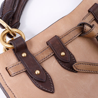 MIUMIU 2WAYトートバッグ ベージュ/ブラウン Leather