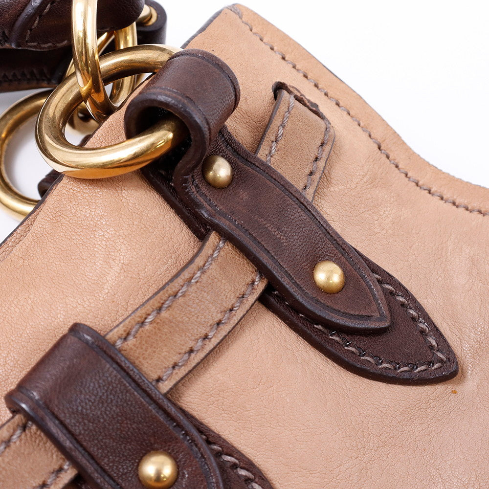 MIUMIU 2WAYトートバッグ ベージュ/ブラウン Leather