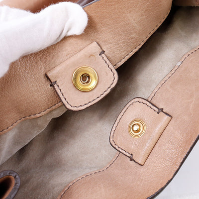 MIUMIU 2WAYトートバッグ ベージュ/ブラウン Leather