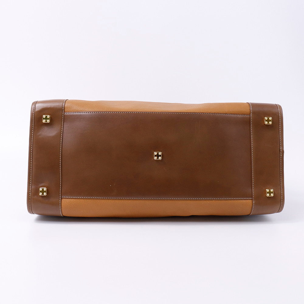 LOEWE アナグラム アマソナ ボストンバッグ ブラウン Leather サイズ50