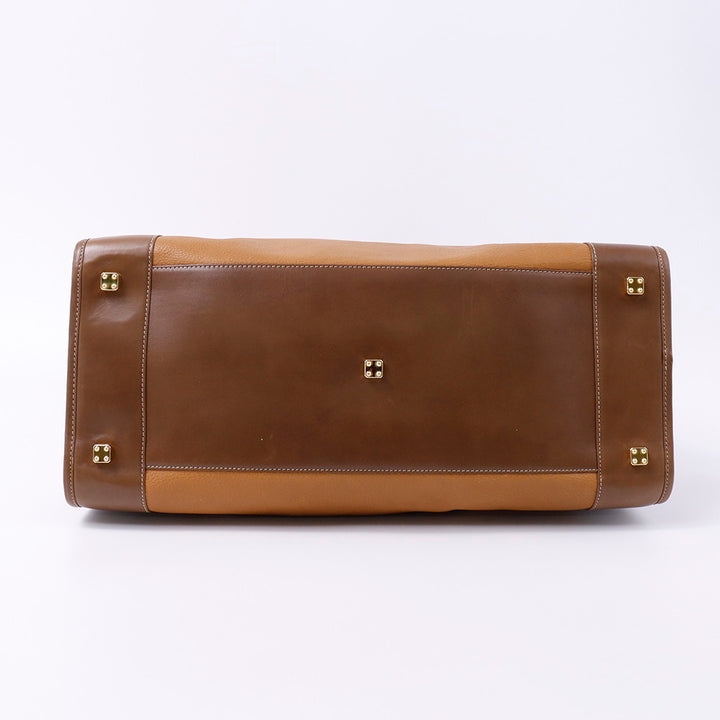 LOEWE アナグラム アマソナ ボストンバッグ ブラウン Leather サイズ50