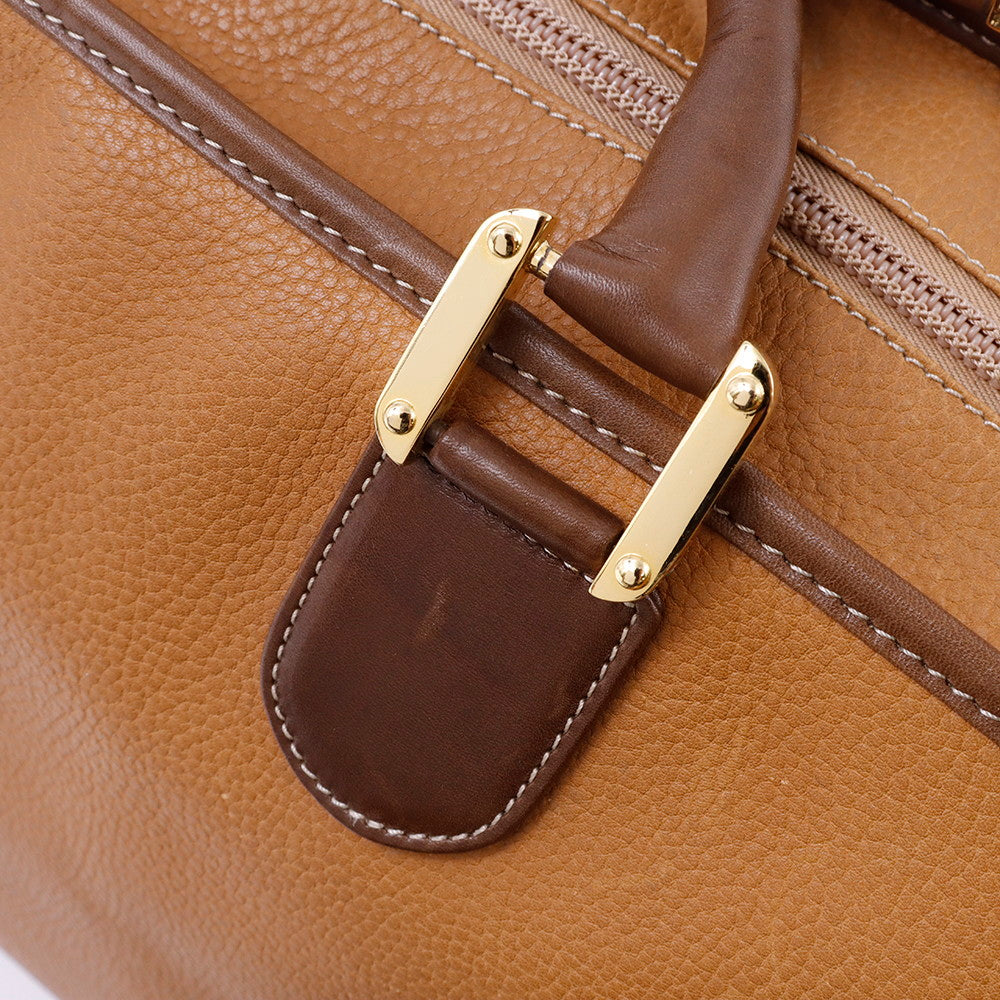 LOEWE アナグラム アマソナ ボストンバッグ ブラウン Leather サイズ50