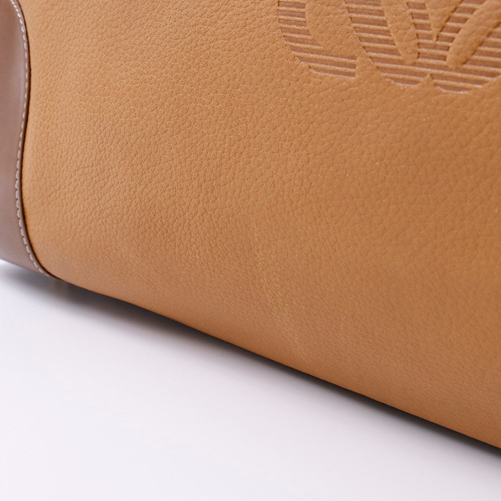 LOEWE アナグラム アマソナ ボストンバッグ ブラウン Leather サイズ50