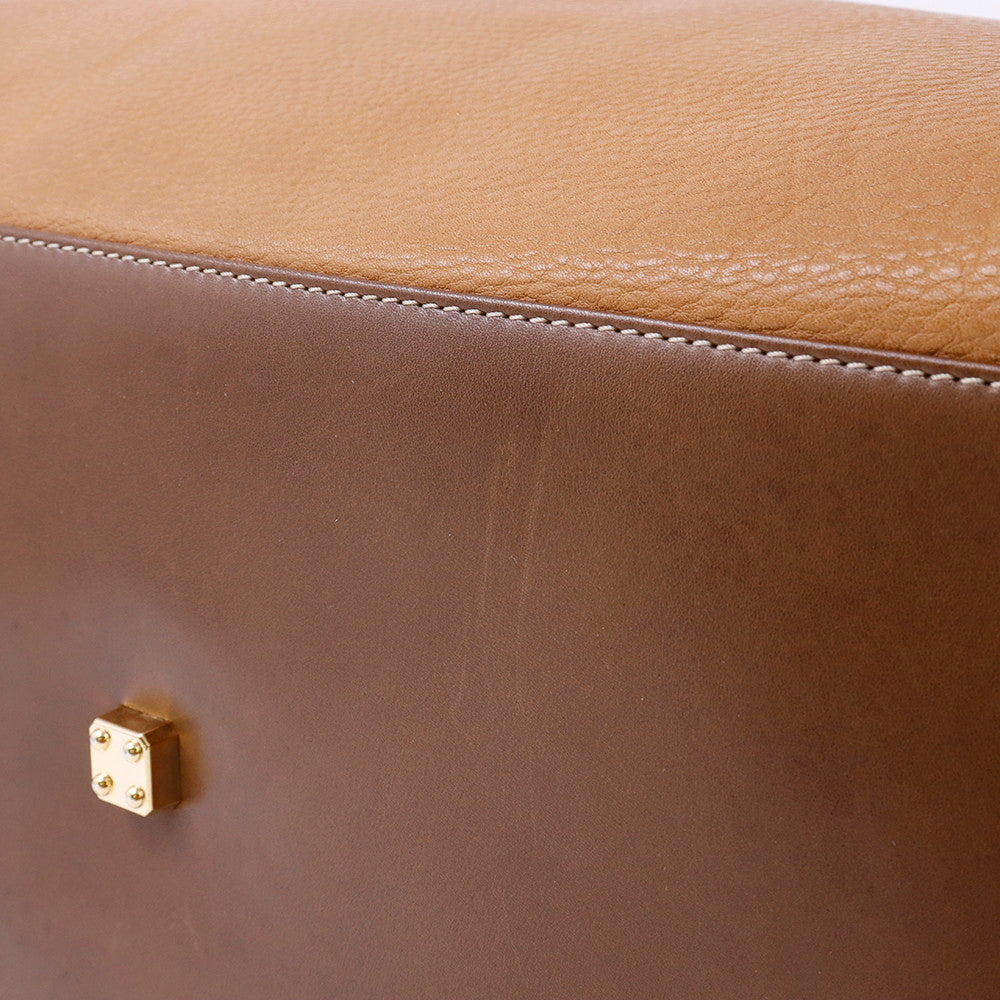 LOEWE アナグラム アマソナ ボストンバッグ ブラウン Leather サイズ50