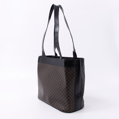 CELINE マカダム トートバッグ 黒/ブラウン PVC Leather