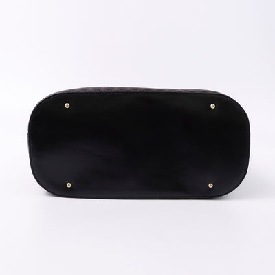 CELINE マカダム トートバッグ 黒/ブラウン PVC Leather