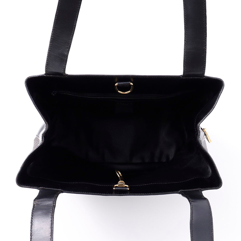 CELINE マカダム トートバッグ 黒/ブラウン PVC Leather