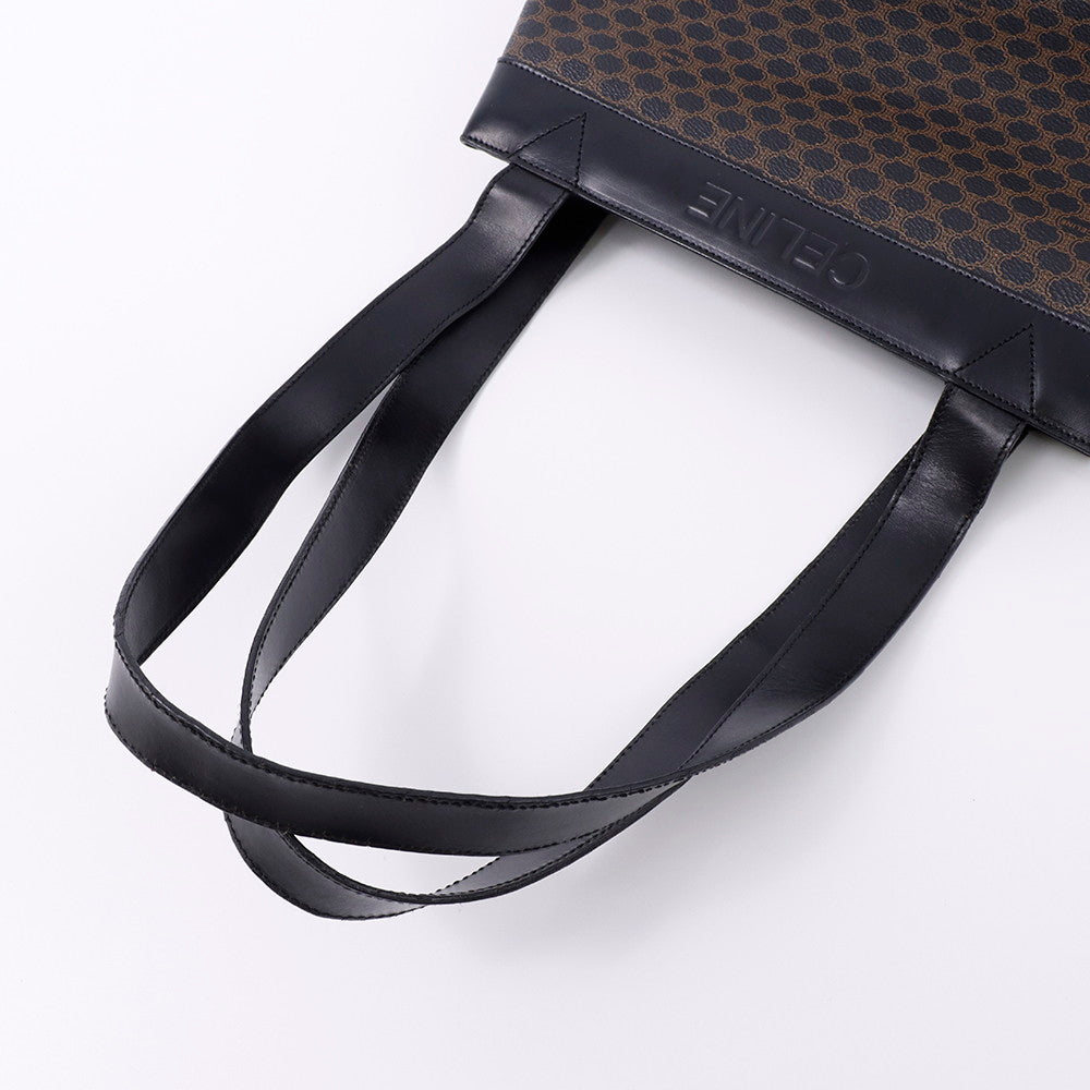 CELINE マカダム トートバッグ 黒/ブラウン PVC Leather