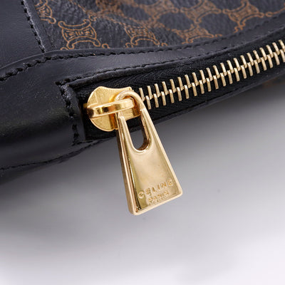 CELINE マカダム トートバッグ 黒/ブラウン PVC Leather