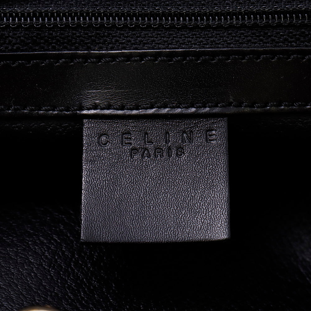 CELINE マカダム トートバッグ 黒/ブラウン PVC Leather