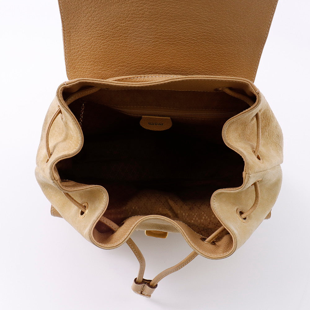 GUCCI バンブー バックパック ベージュ 003 2058 0016 Suede leather