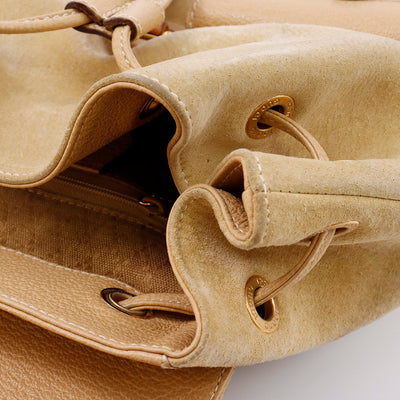 GUCCI バンブー バックパック ベージュ 003 2058 0016 Suede leather