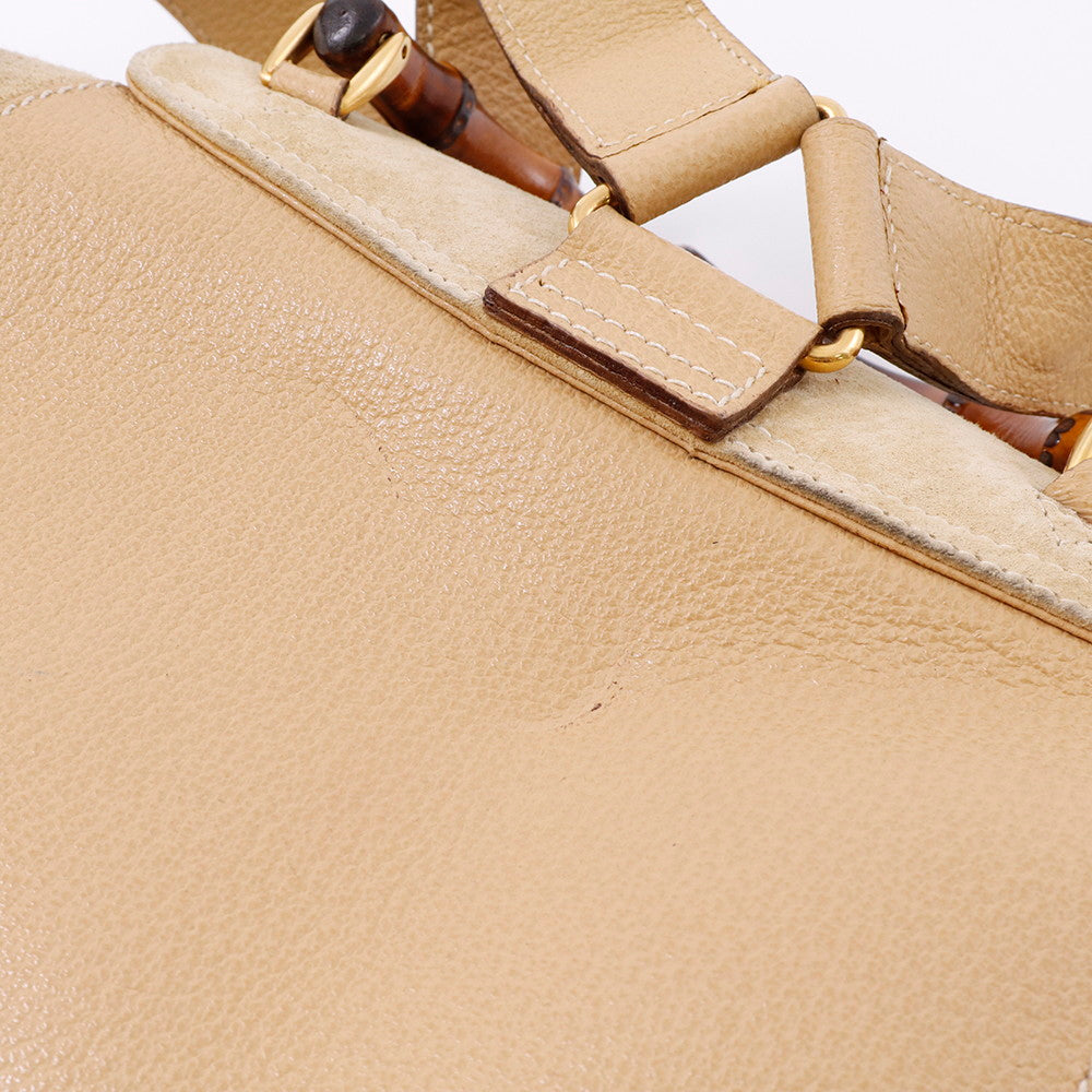 GUCCI バンブー バックパック ベージュ 003 2058 0016 Suede leather