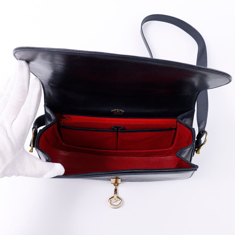 GUCCI オールド ショルダー 白/ブルー PVC Leather