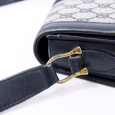 GUCCI オールド ショルダー 白/ブルー PVC Leather