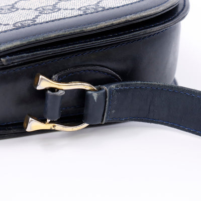 GUCCI オールド ショルダー 白/ブルー PVC Leather