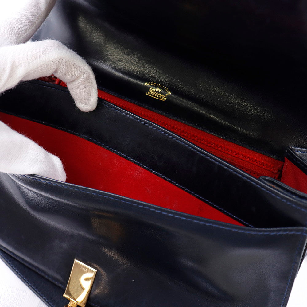 GUCCI オールド ショルダー 白/ブルー PVC Leather