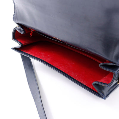 GUCCI オールド ショルダー 白/ブルー PVC Leather