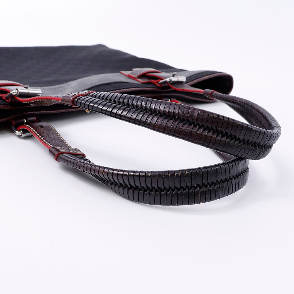 LOEWE アナグラムパターン トート 黒/グレー Canvas Leather